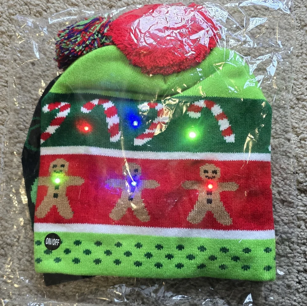 2 Pack Christmas Light up hats